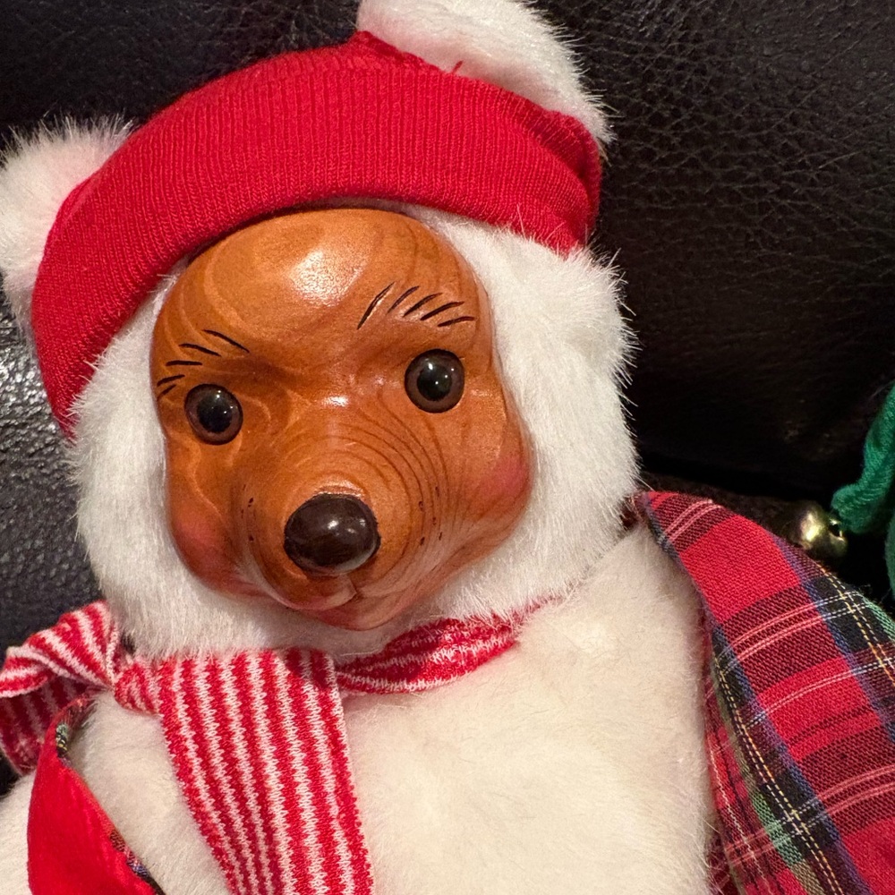 Red Raikes Wooden Face Elf Bear